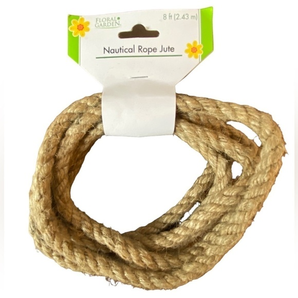 Floral Garden Nautical Jute Rope - 8Ft. New - Picture 1 of 6